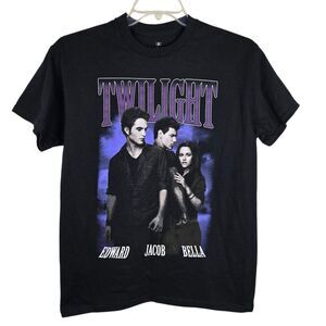 Twilight Jacob Edward Bella T-Shirt Unisex M Black Purple Short Sleeve